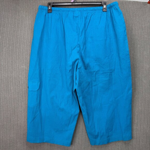 White Stag Womens Plus Size 18W/20W Blue Stretch Capri Pants Drawstring Waist - Picture 2 of 11